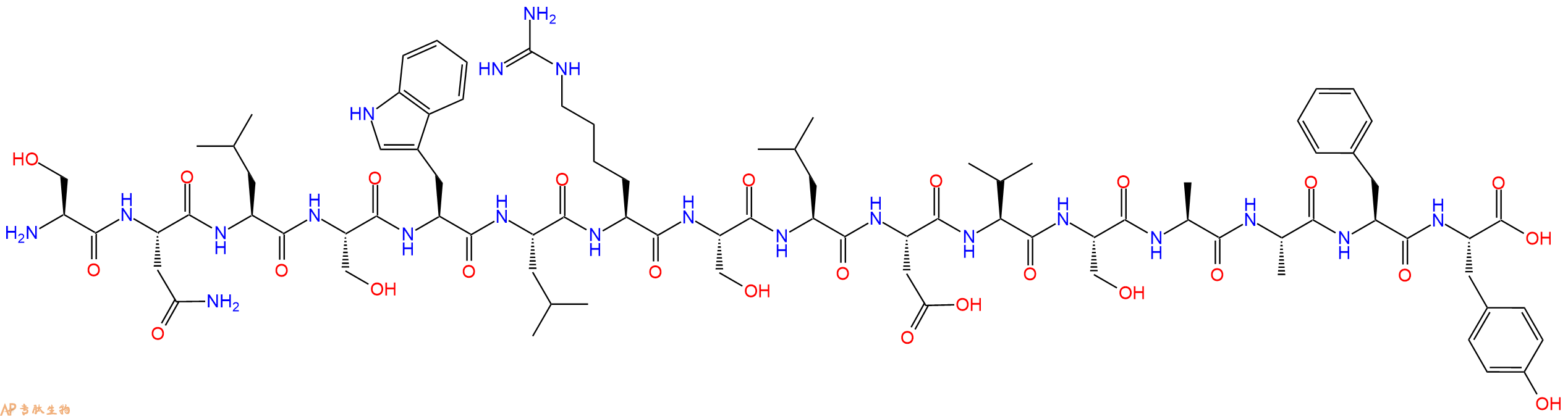 专肽生物产品H2N-Ser-Asn-Leu-Ser-Trp-Leu-Har-Ser-Leu-Asp-Val-Se