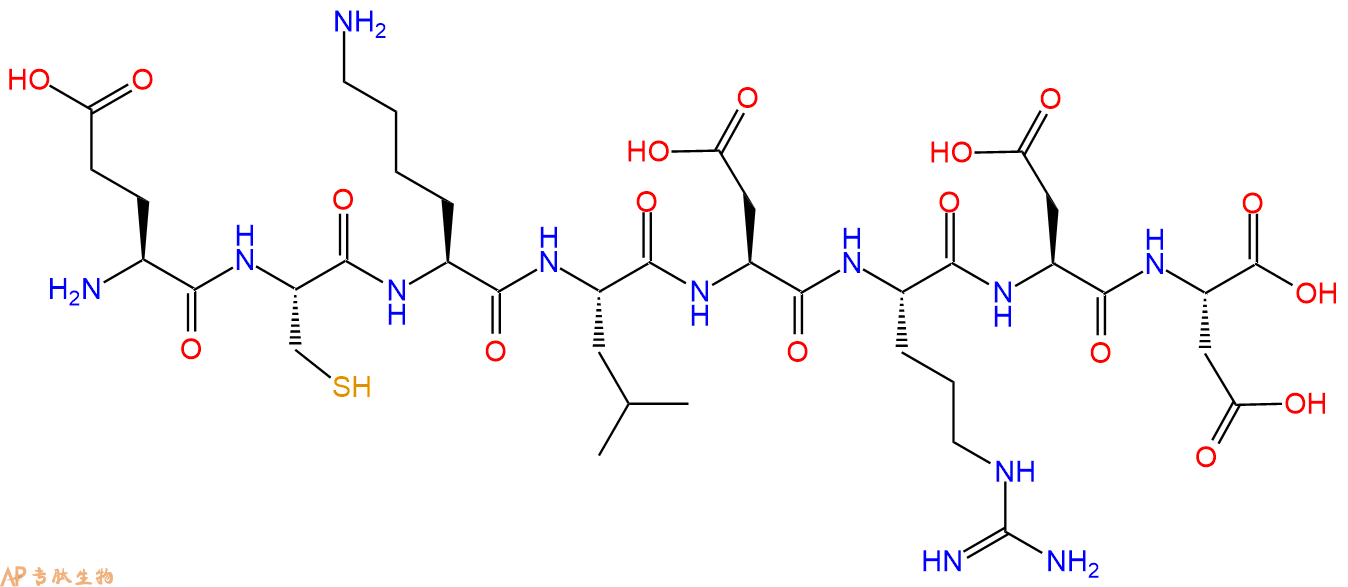 专肽生物产品H2N-Glu-Cys-Lys-Leu-Asp-Arg-Asp-Asp-COOH