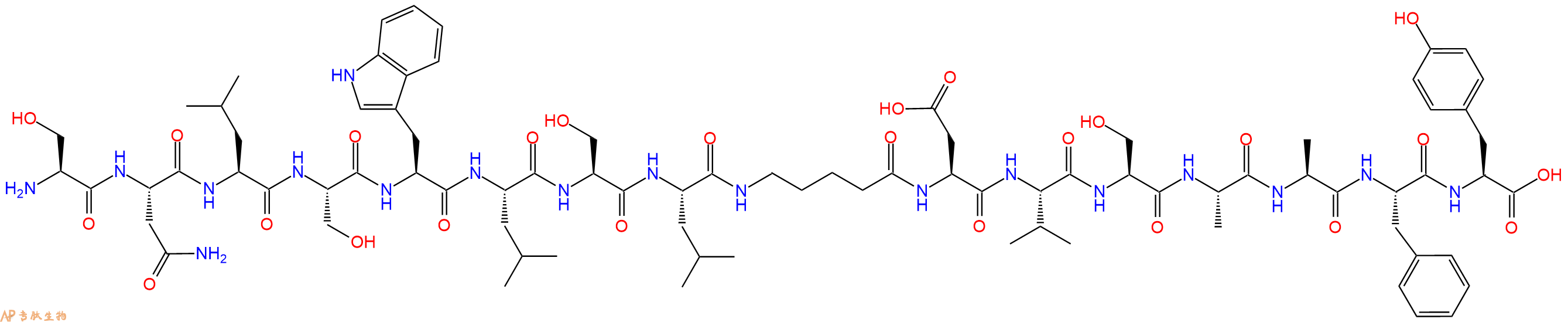 专肽生物产品H2N-Ser-Asn-Leu-Ser-Trp-Leu-Ser-Leu-Ava-Asp-Val-Se