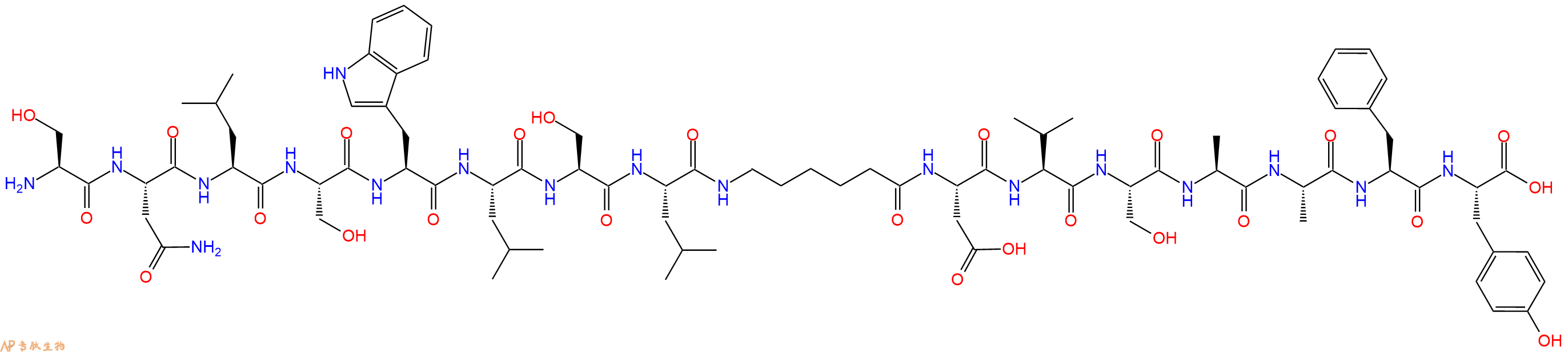 专肽生物产品H2N-Ser-Asn-Leu-Ser-Trp-Leu-Ser-Leu-Ahx-Asp-Val-Se