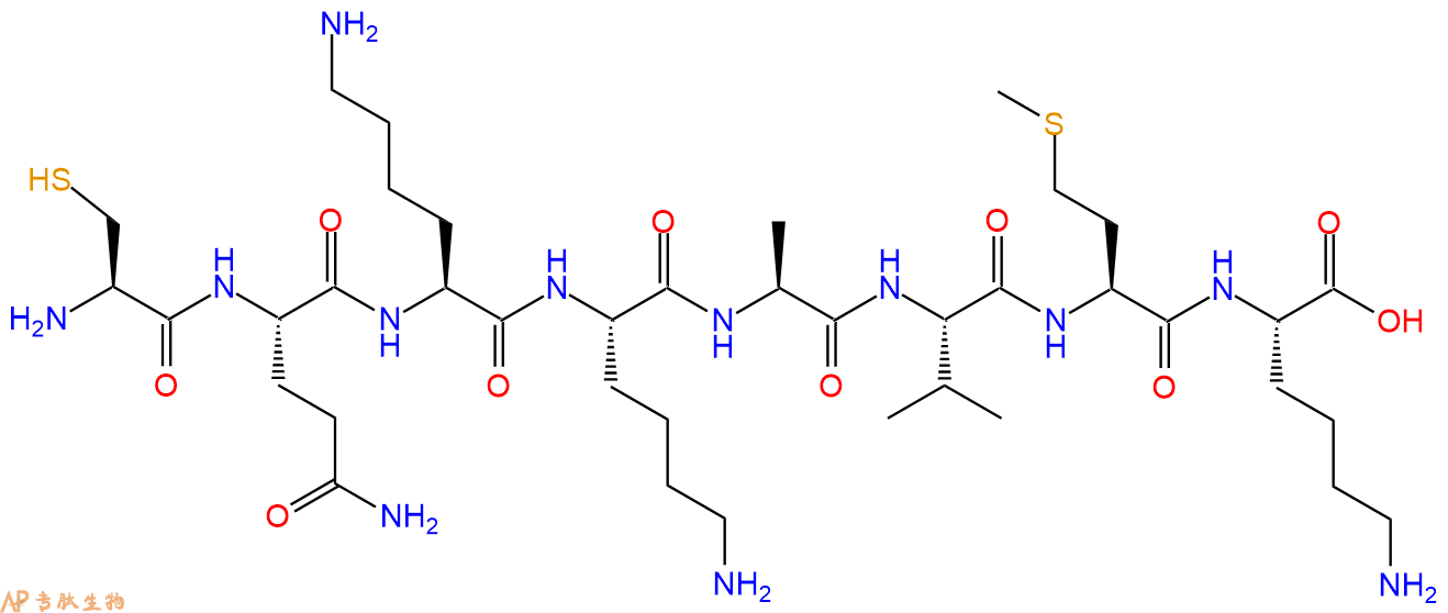 专肽生物产品H2N-Cys-Gln-Lys-Lys-Ala-Val-Met-Lys-COOH
