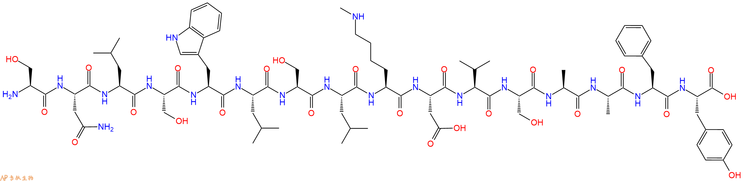 专肽生物产品H2N-Ser-Asn-Leu-Ser-Trp-Leu-Ser-Leu-Lys(Me)-Asp-Va