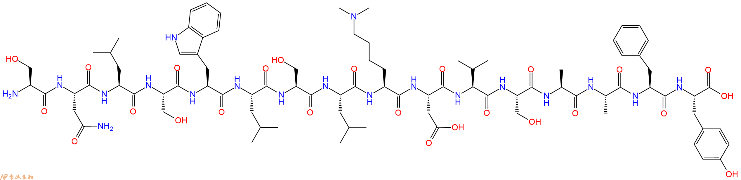 专肽生物产品H2N-Ser-Asn-Leu-Ser-Trp-Leu-Ser-Leu-Lys(Me)2-Asp-V