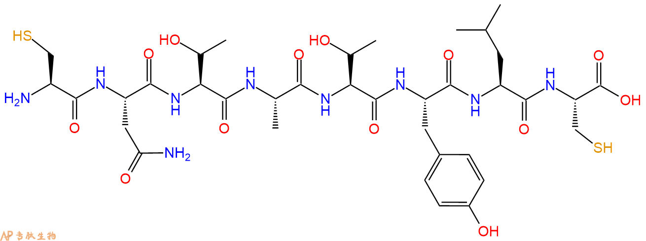 专肽生物产品H2N-Cys-Asn-Thr-Ala-Thr-Tyr-Leu-Cys-COOH