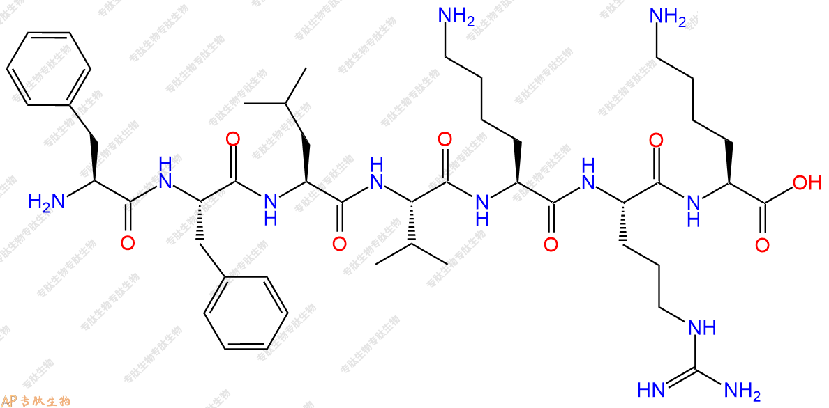 专肽生物产品H2N-Phe-Phe-Leu-Val-Lys-Arg-Lys-COOH