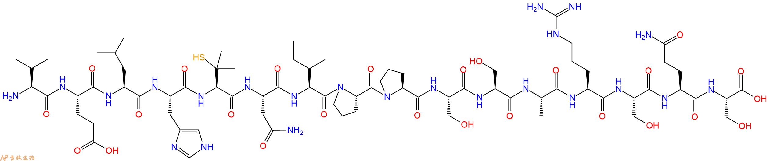 专肽生物产品H2N-Val-Glu-Leu-His-Pen-Asn-Ile-Pro-Pro-Ser-Ser-Al