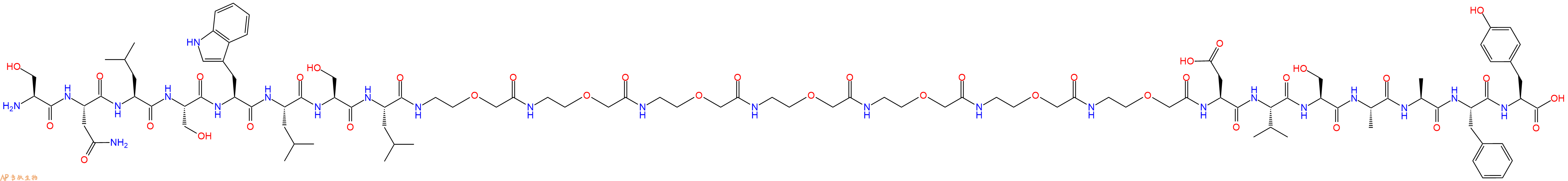 专肽生物产品H2N-Ser-Asn-Leu-Ser-Trp-Leu-Ser-Leu-PEG-PEG-PEG-PE