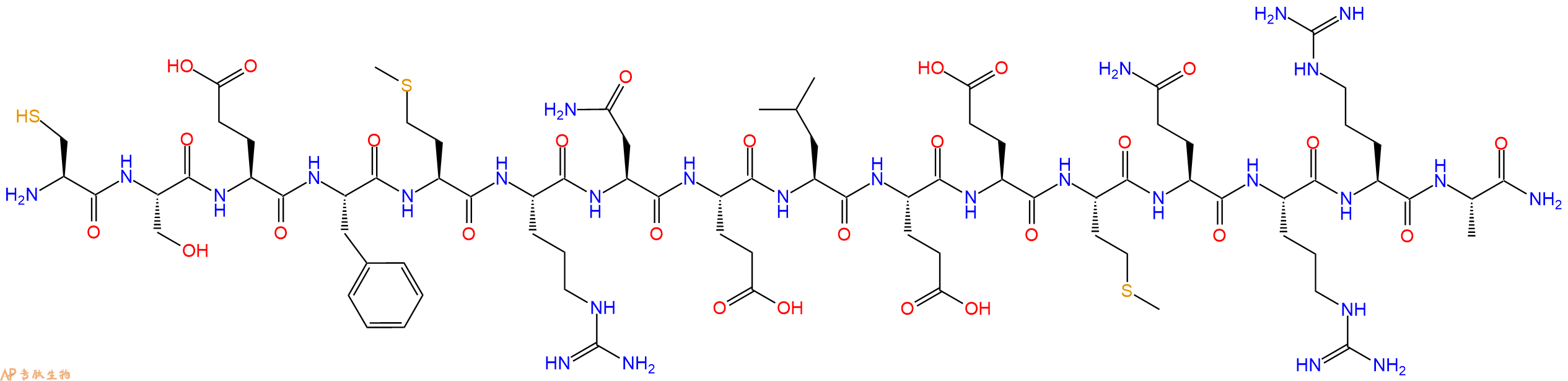 专肽生物产品H2N-Cys-Ser-Glu-Phe-Met-Arg-Asn-Glu-Leu-Glu-Glu-Me