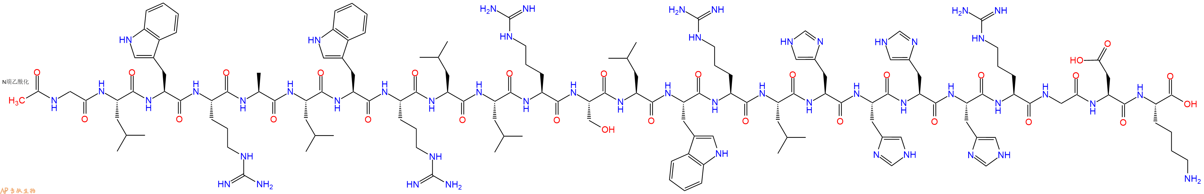 专肽生物产品Ac-Gly-Leu-Trp-Arg-Ala-Leu-Trp-Arg-Leu-Leu-Arg-Ser
