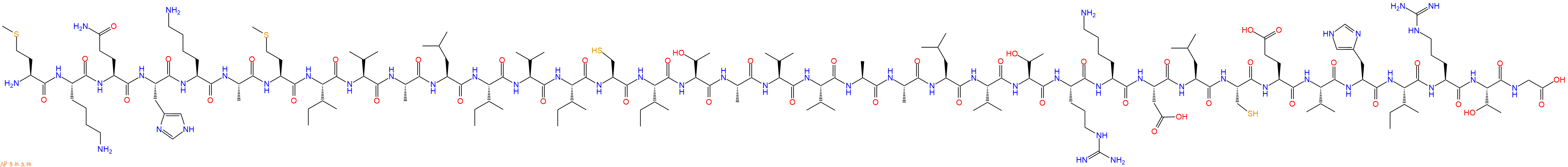 专肽生物产品H2N-Met-Lys-Gln-His-Lys-Ala-Met-Ile-Val-Ala-Leu-Il