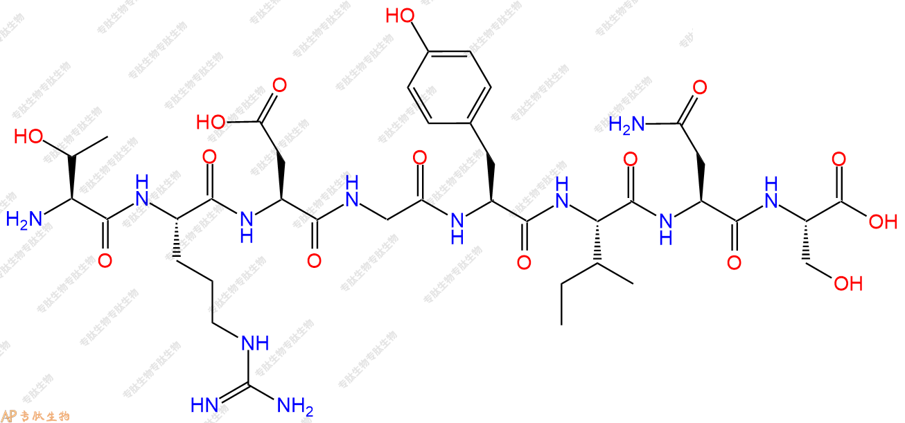 专肽生物产品H2N-Thr-Arg-Asp-Gly-Tyr-Ile-Asn-Ser-COOH