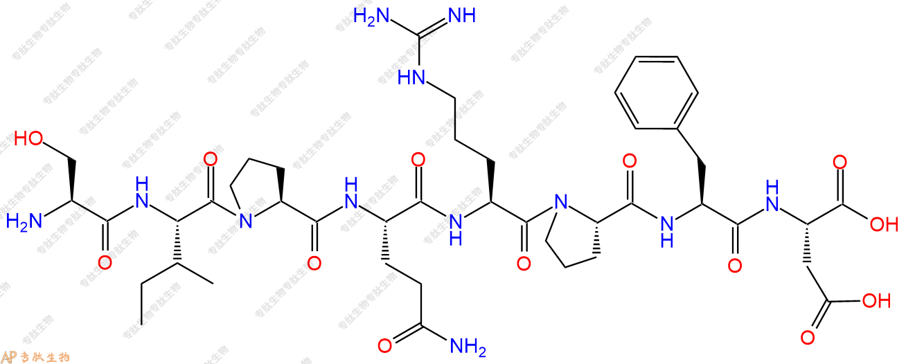 专肽生物产品H2N-Ser-Ile-Pro-Gln-Arg-Pro-Phe-Asp-COOH