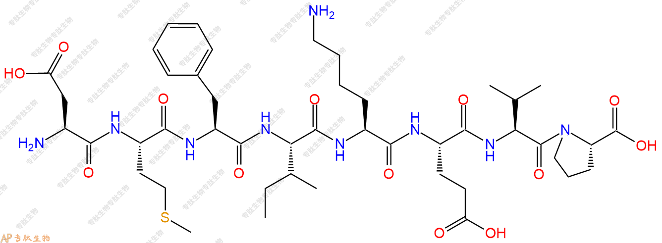 专肽生物产品H2N-Asp-Met-Phe-Ile-Lys-Glu-Val-Pro-COOH