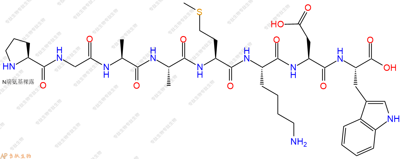 专肽生物产品H2N-Pro-Gly-Ala-Ala-Met-Lys-Asp-Trp-COOH
