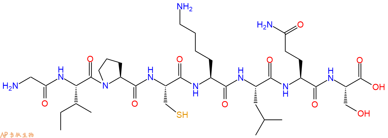 专肽生物产品H2N-Gly-Ile-Pro-Cys-Lys-Leu-Gln-Ser-COOH