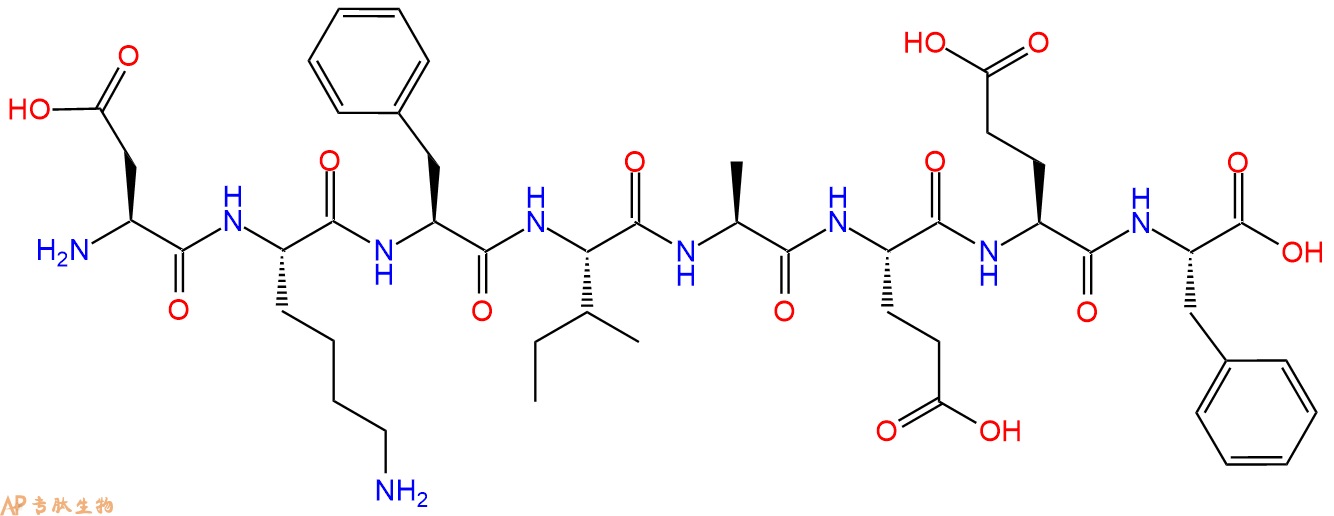 专肽生物产品H2N-Asp-Lys-Phe-Ile-Ala-Glu-Glu-Phe-COOH