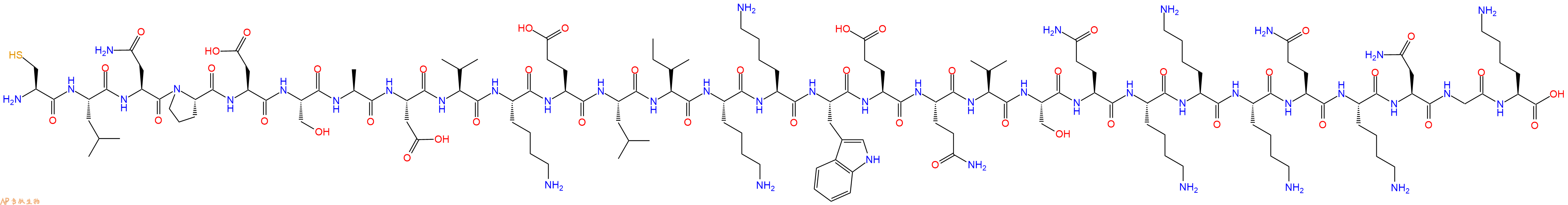 专肽生物产品H2N-Cys-Leu-Asn-Pro-Asp-Ser-Ala-Asp-Val-Lys-Glu-Le