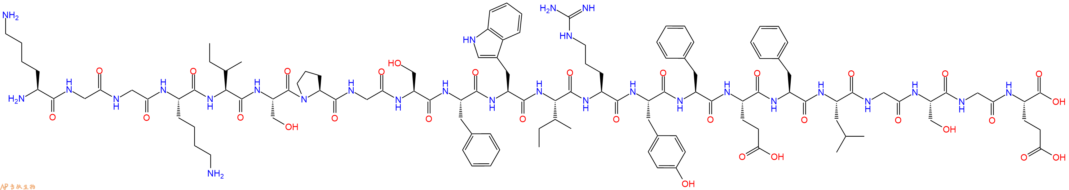 专肽生物产品H2N-Lys-Gly-Gly-Lys-Ile-Ser-Pro-Gly-Ser-Phe-Trp-Il