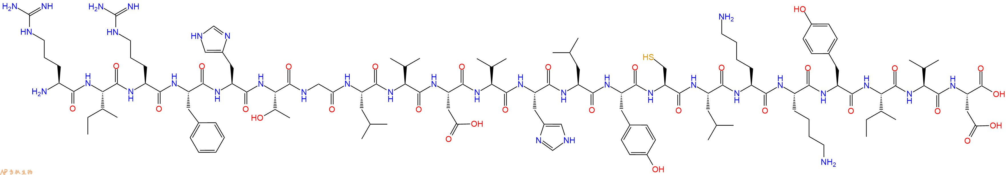 专肽生物产品H2N-Arg-Ile-Arg-Phe-His-Thr-Gly-Leu-Val-Asp-Val-Hi