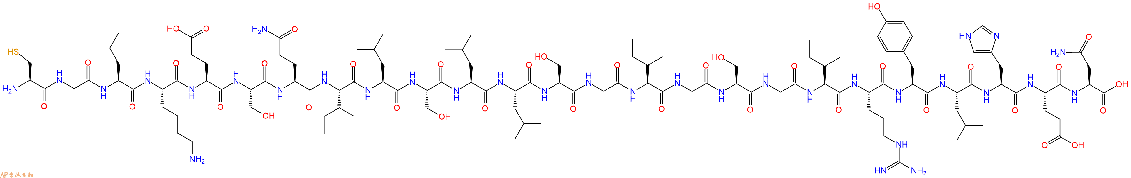 专肽生物产品H2N-Cys-Gly-Leu-Lys-Glu-Ser-Gln-Ile-Leu-Ser-Leu-Le