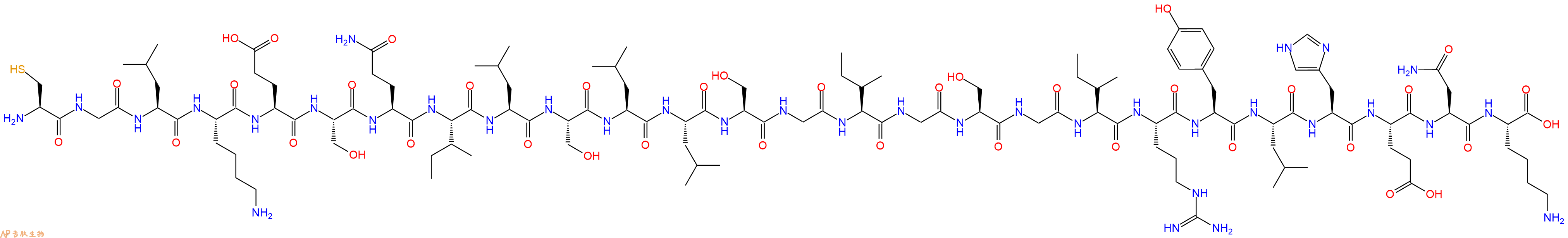 专肽生物产品H2N-Cys-Gly-Leu-Lys-Glu-Ser-Gln-Ile-Leu-Ser-Leu-Le