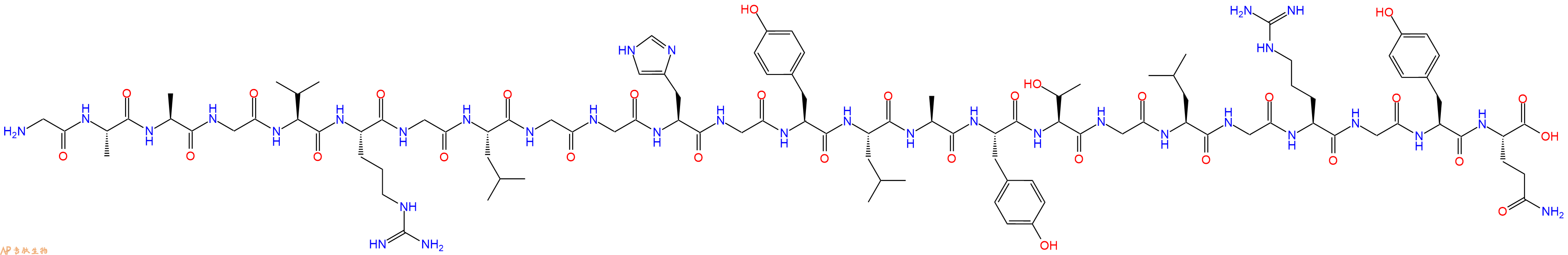 专肽生物产品H2N-Gly-Ala-Ala-Gly-Val-Arg-Gly-Leu-Gly-Gly-His-Gl