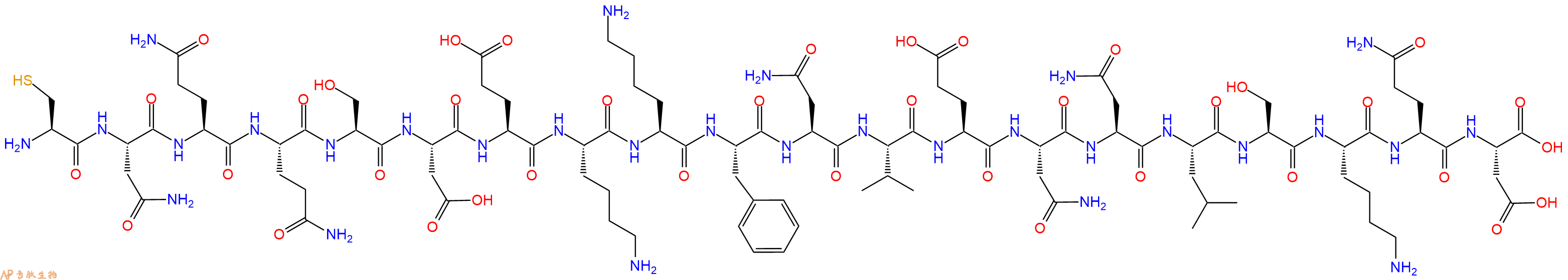 专肽生物产品H2N-Cys-Asn-Gln-Gln-Ser-Asp-Glu-Lys-Lys-Phe-Asn-Va