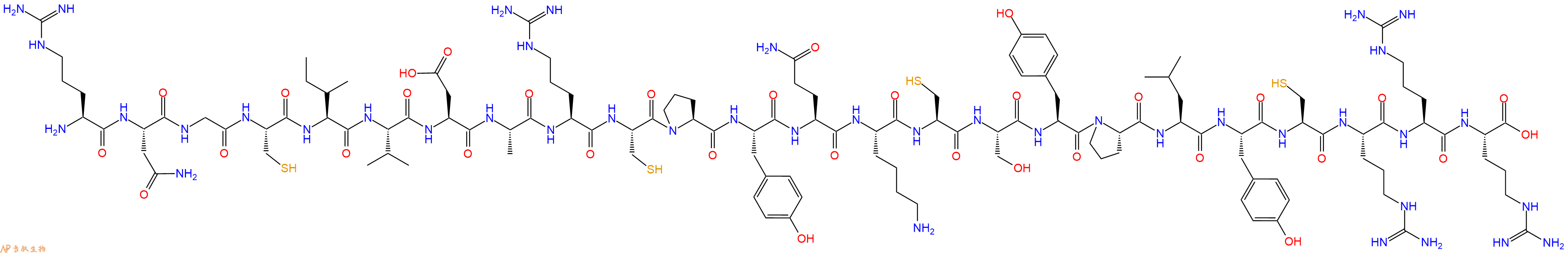 专肽生物产品H2N-Arg-Asn-Gly-Cys-Ile-Val-Asp-Ala-Arg-Cys-Pro-Ty