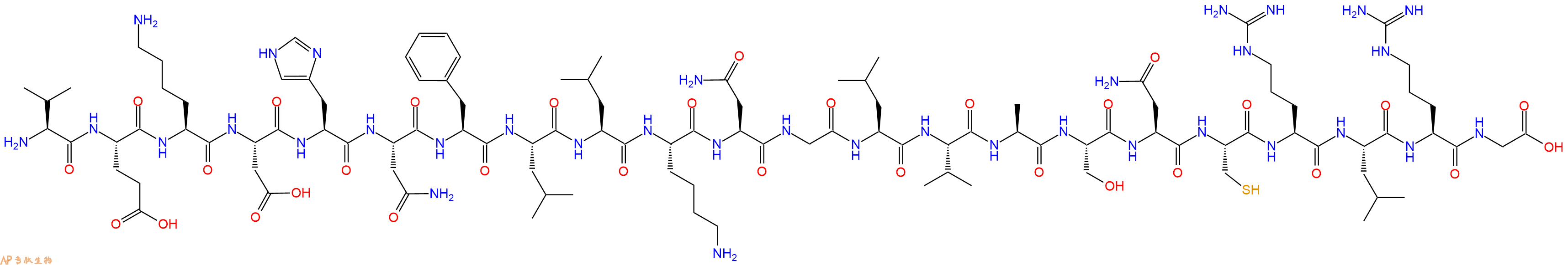 专肽生物产品H2N-Val-Glu-Lys-Asp-His-Asn-Phe-Leu-Leu-Lys-Asn-Gl