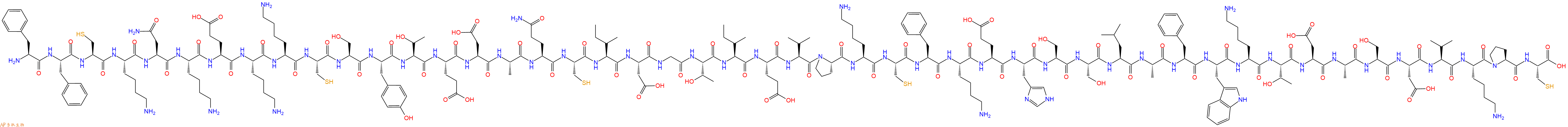 专肽生物产品H2N-Phe-Phe-Cys-Lys-Asn-Lys-Glu-Lys-Lys-Cys-Ser-Ty