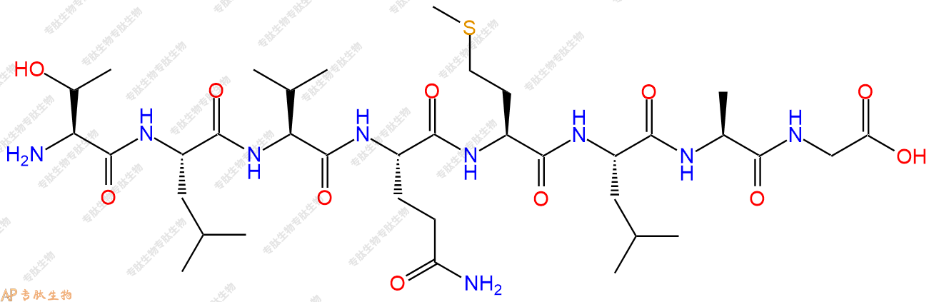 专肽生物产品H2N-Thr-Leu-Val-Gln-Met-Leu-Ala-Gly-COOH