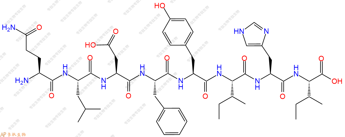 专肽生物产品H2N-Gln-Leu-Asp-Phe-Tyr-Ile-His-Ile-COOH
