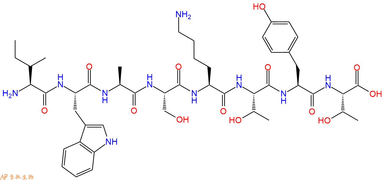 专肽生物产品H2N-Ile-Trp-Ala-Ser-Lys-Thr-Tyr-Thr-COOH