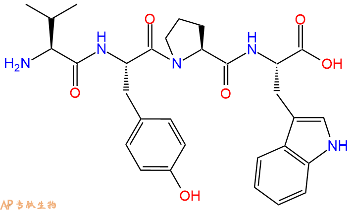 专肽生物产品H2N-Val-Tyr-Pro-Trp-COOH