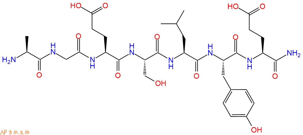 专肽生物产品H2N-Ala-Gly-Glu-Ser-Leu-Tyr-Glu-NH2