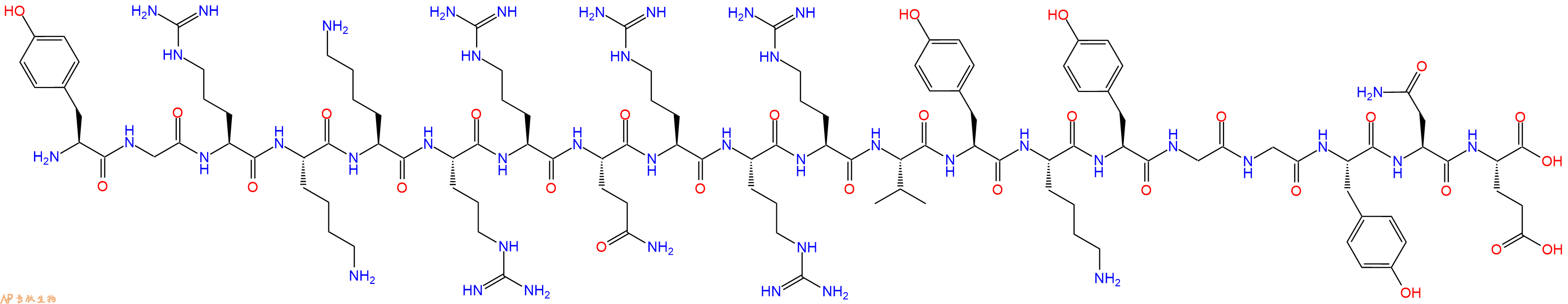 专肽生物产品细胞穿膜肽TAT-GluR23Y, scrambled