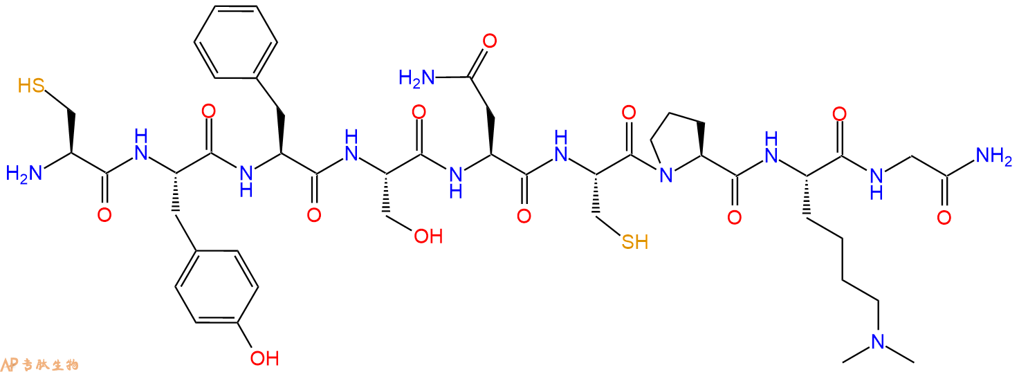 专肽生物产品H2N-Cys-Tyr-Phe-Ser-Asn-Cys-Pro-Lys(Me)2-Gly-NH2