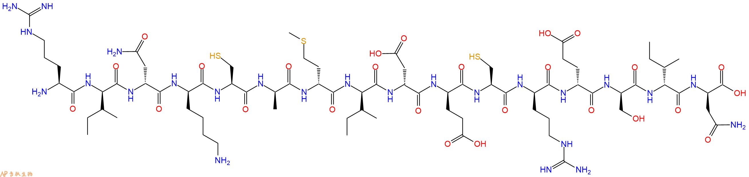 专肽生物产品H2N-Arg-DIle-DAsn-DLys-Cys-DAla-DMet-DIle-DAsp-DGl