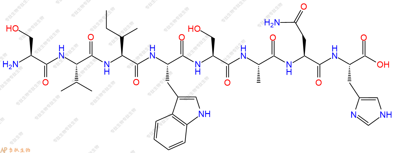 专肽生物产品H2N-Ser-Val-Ile-Trp-Ser-Ala-Asn-His-COOH