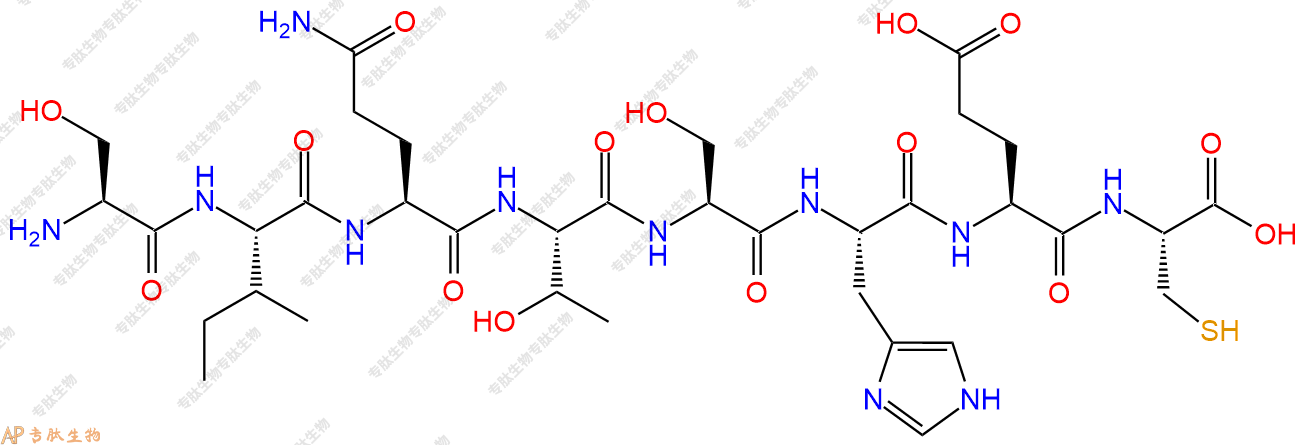 专肽生物产品H2N-Ser-Ile-Gln-Thr-Ser-His-Glu-Cys-COOH
