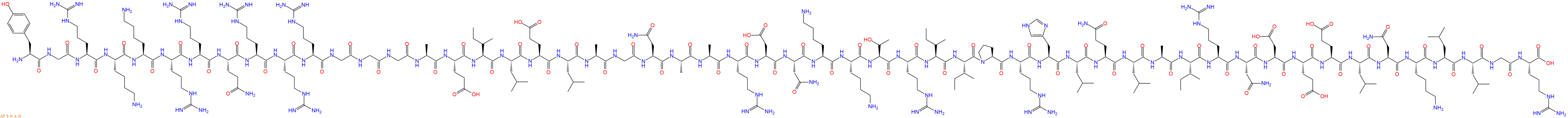 专肽生物产品H2N-Tyr-Gly-Arg-Lys-Lys-Arg-Arg-Gln-Arg-Arg-Arg-Gl