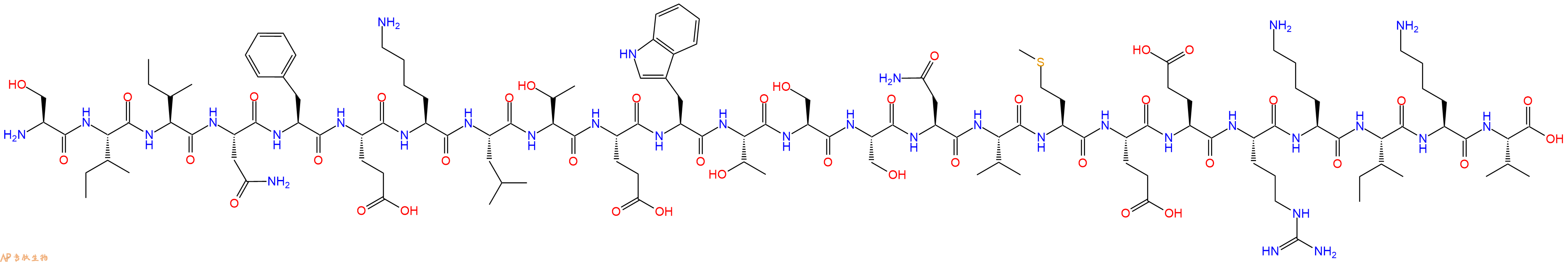 专肽生物产品H2N-Ser-Ile-Ile-Asn-Phe-Glu-Lys-Leu-Thr-Glu-Trp-Th