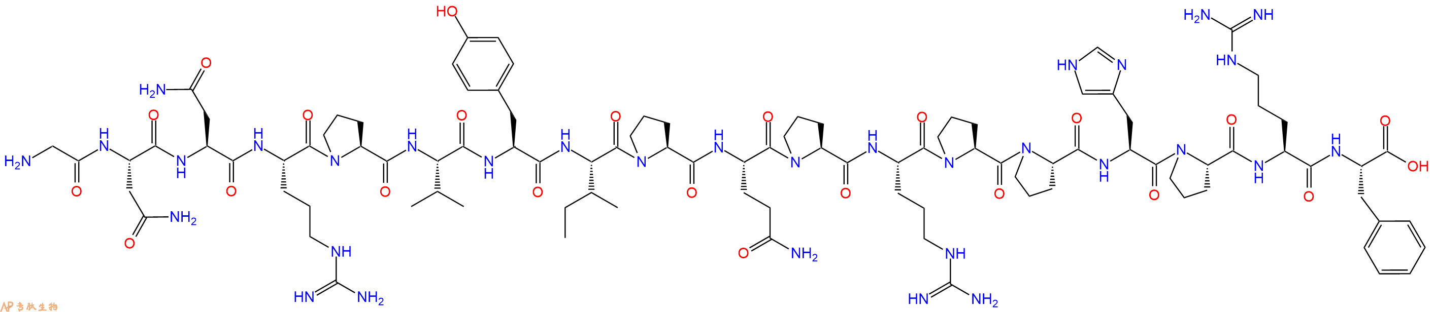 专肽生物产品H2N-Gly-Asn-Asn-Arg-Pro-Val-Tyr-Ile-Pro-Gln-Pro-Ar