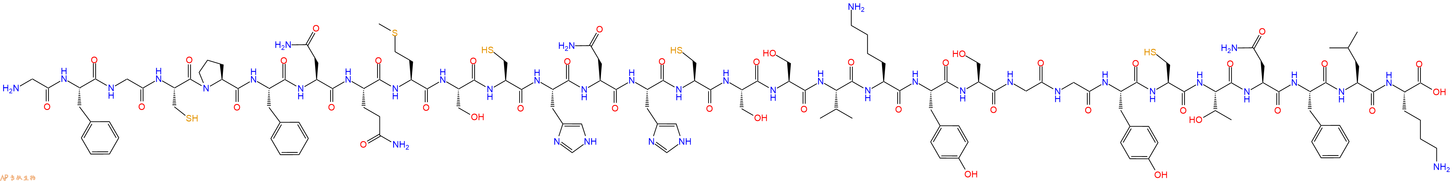 专肽生物产品H2N-Gly-Phe-Gly-Cys-Pro-Phe-Asn-Gln-Met-Ser-Cys-Hi