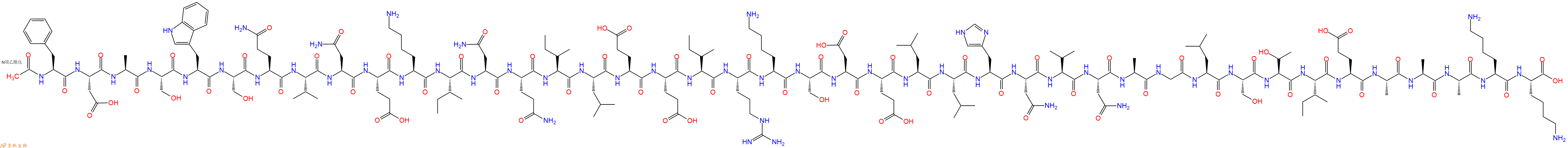 专肽生物产品Ac-Phe-Asp-Ala-Ser-Trp-Ser-Gln-Val-Asn-Glu-Lys-Ile