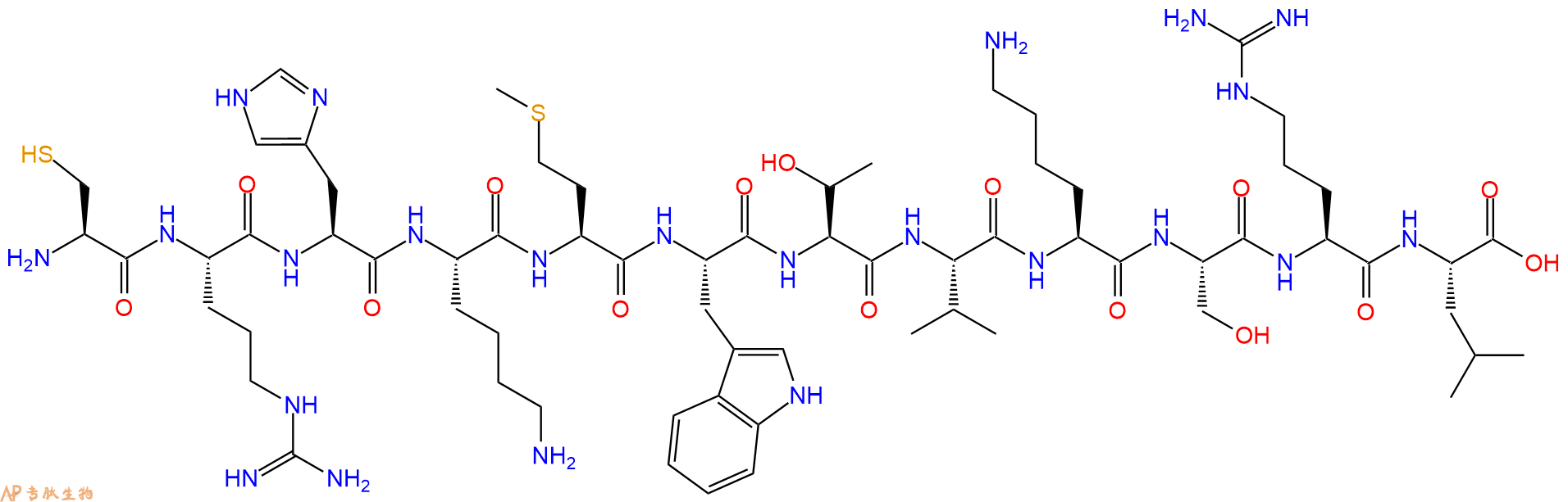 专肽生物产品H2N-Cys-Arg-His-Lys-Met-Trp-Thr-Val-Lys-Ser-Arg-Le