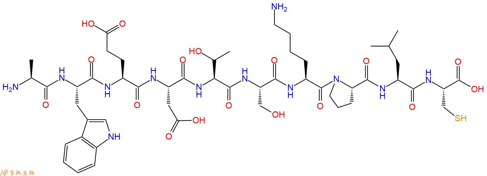 专肽生物产品H2N-Ala-Trp-Glu-Asp-Thr-Ser-Lys-Pro-Leu-Cys-COOH