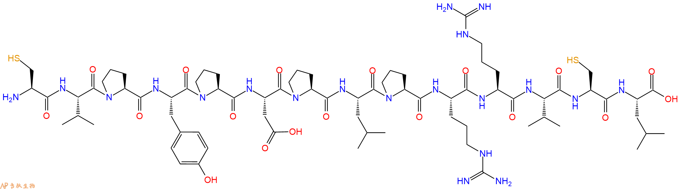专肽生物产品H2N-Cys-Val-Pro-Tyr-Pro-Asp-Pro-Leu-Pro-Arg-Arg-Va