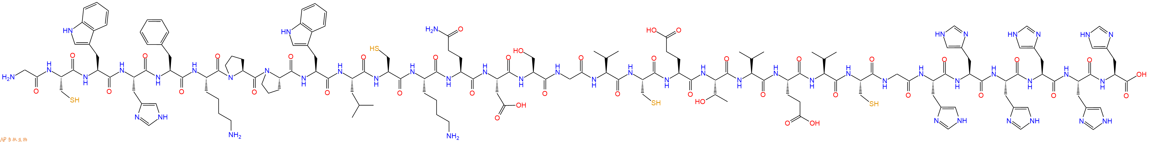 专肽生物产品H2N-Gly-Cys-Trp-His-Phe-Lys-Pro-Pro-Trp-Leu-Cys-Ly