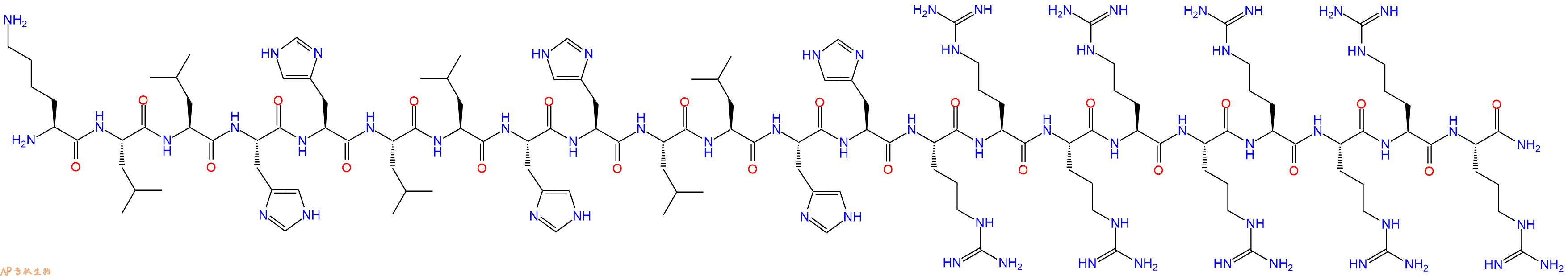专肽生物产品H2N-Lys-Leu-Leu-His-His-Leu-Leu-His-His-Leu-Leu-Hi